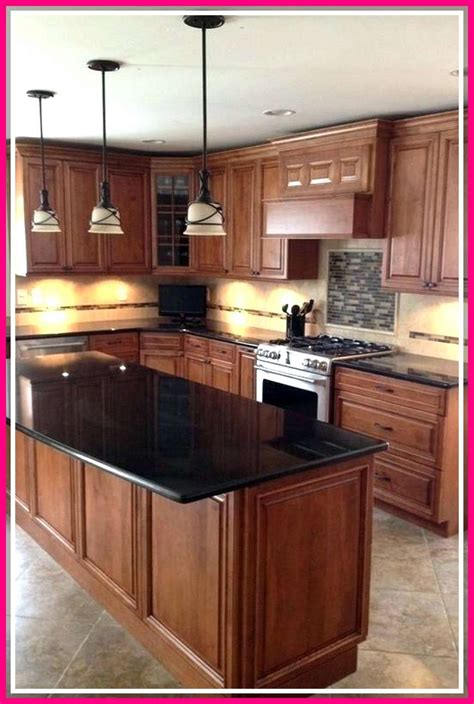 dark brown granite with oak cabinets and stainless steel appliances|oak granite kitchen cabinets.